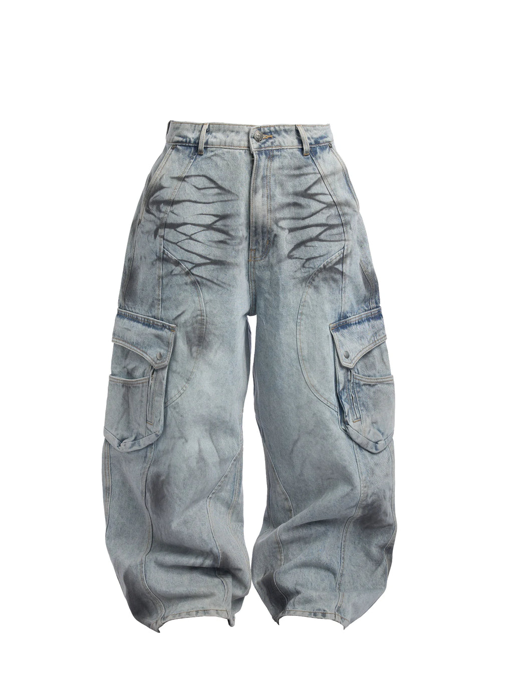 HADES OFF GRAY WASH CARGO JEANS