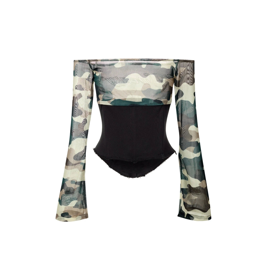 SWE OFF-SHOULDER CORSET TOP - BLACK