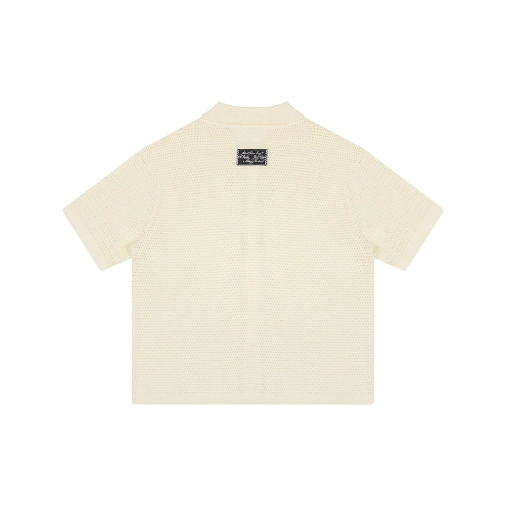 SWE CROCHET KNIT SHIRT - CREAM