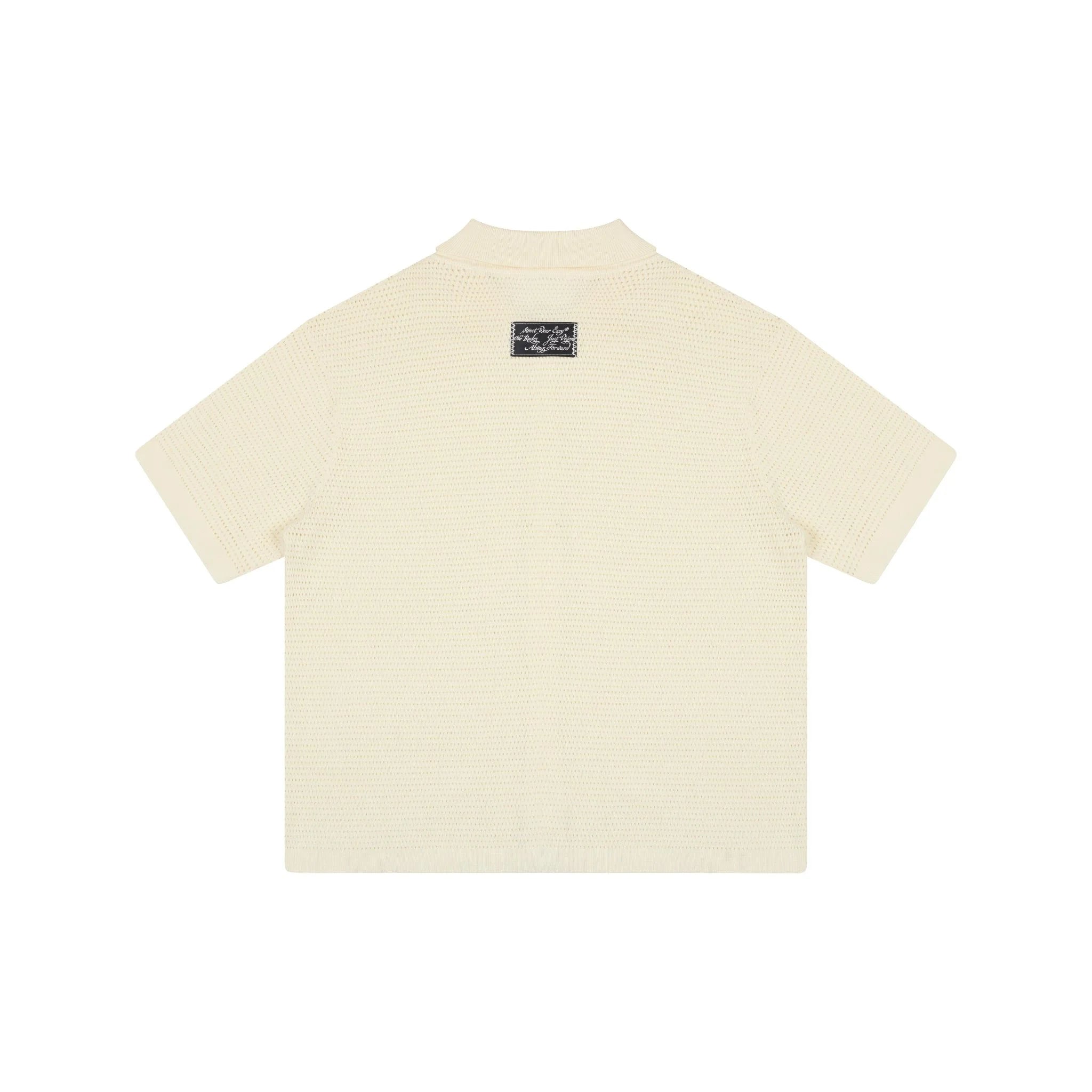 SWE CROCHET KNIT SHIRT - CREAM