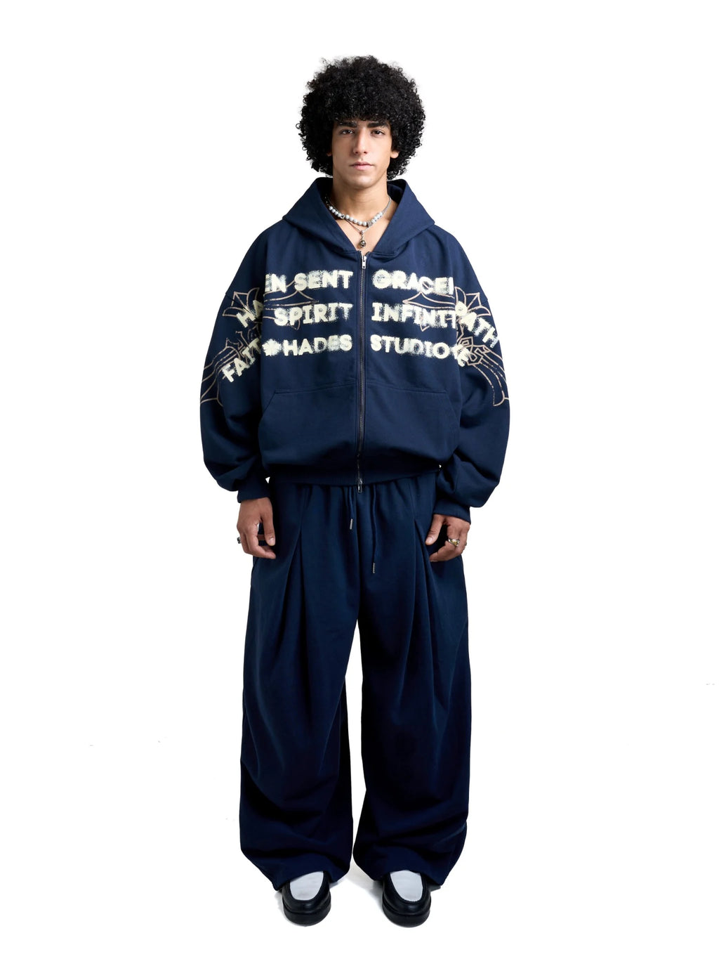 HADES HEAVENS CALL HOODIE ZIP - BLUE NAVY