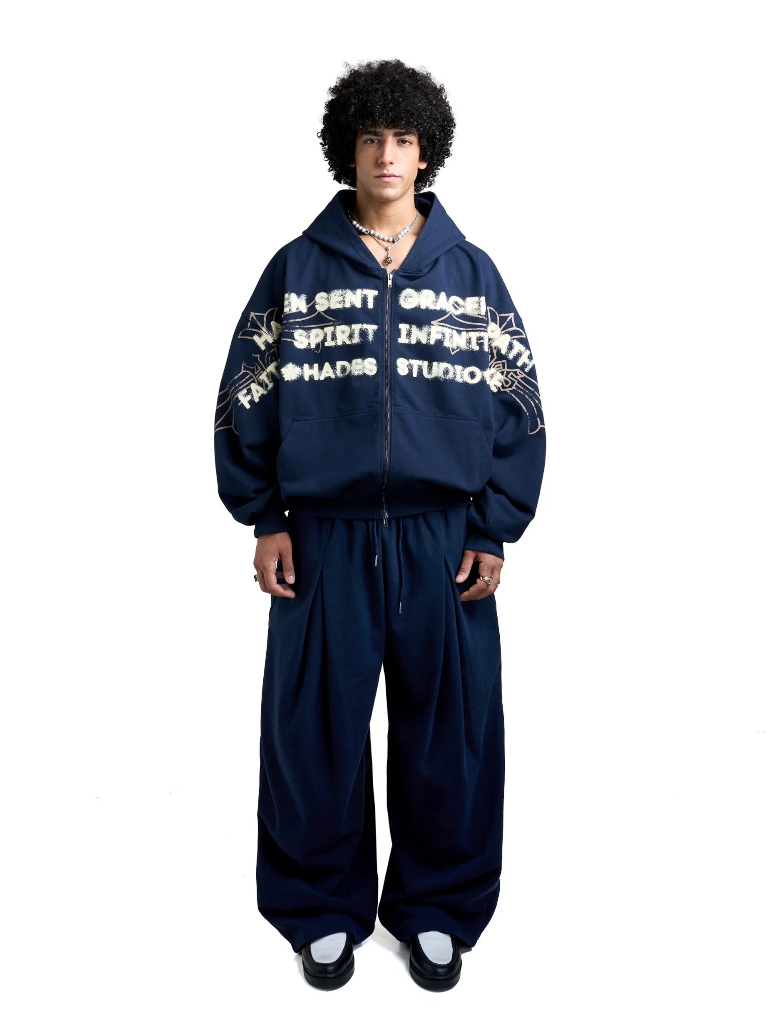 HADES HEAVENS CALL HOODIE ZIP - BLUE NAVY