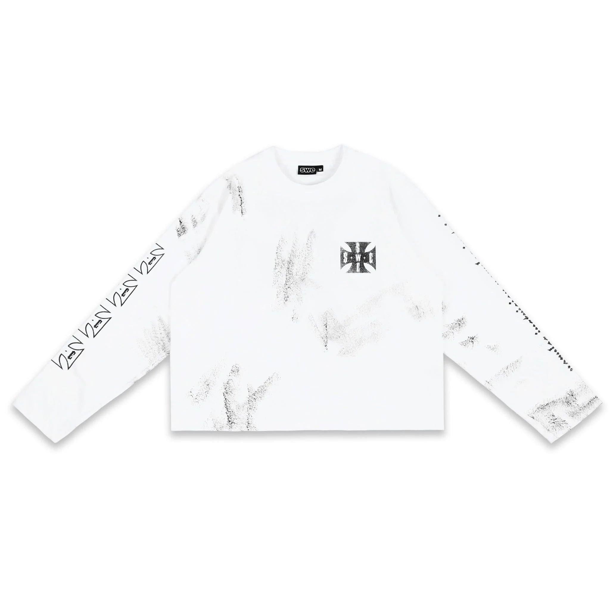 SWE CROSS L/S BOXY TEE - WHITE