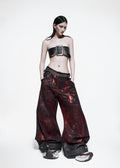 RICH QD.115D BLOOD WAXED S-WIDE PANTS