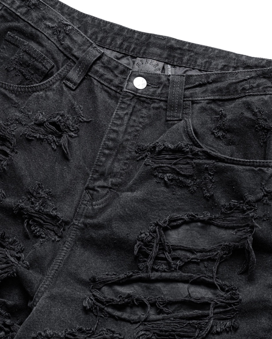 STRESSMAMA MAMAFIA DISTRESSED JEANS - BLACK