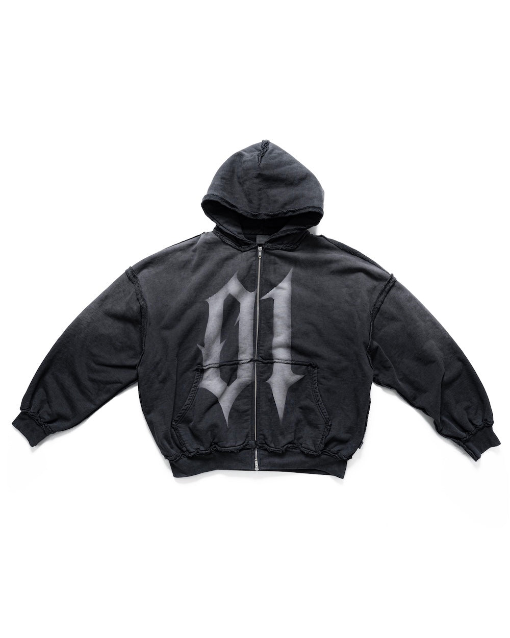 STRESSMAMA MAMAFIA 01 ZIP HOODIE - BLACK