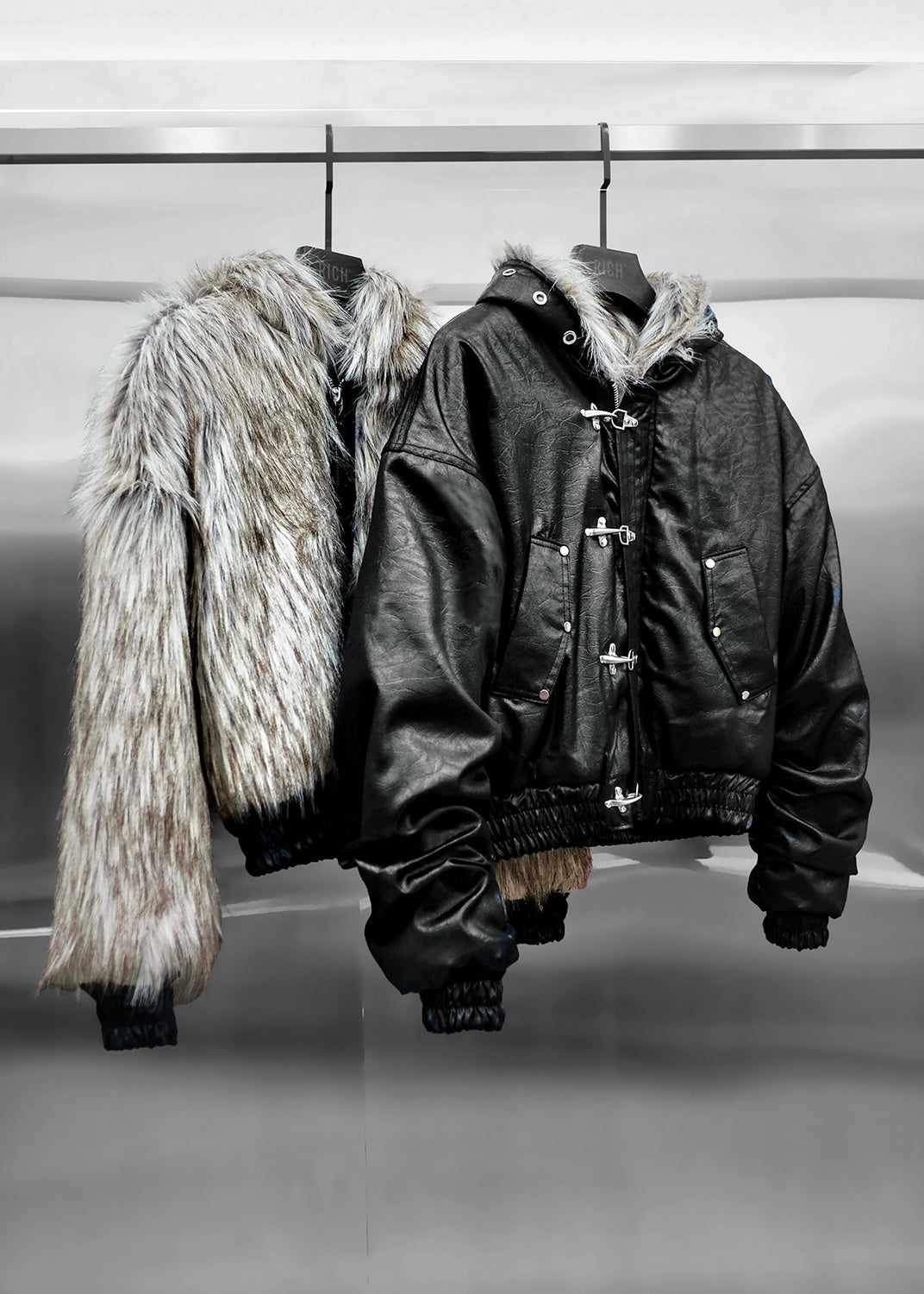 RICH AK094 REVERSIBLE FAUX FUR JACKET