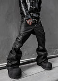 RICH QD.124 DOUBLE WAIST FLARE WAXED PANTS
