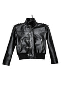 RICH AK.097 HIGH NECK LEATHER BOMBER JACKET