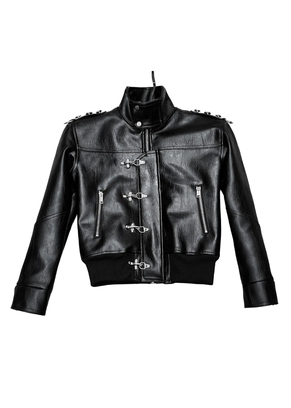 RICH AK.097 HIGH NECK LEATHER BOMBER JACKET