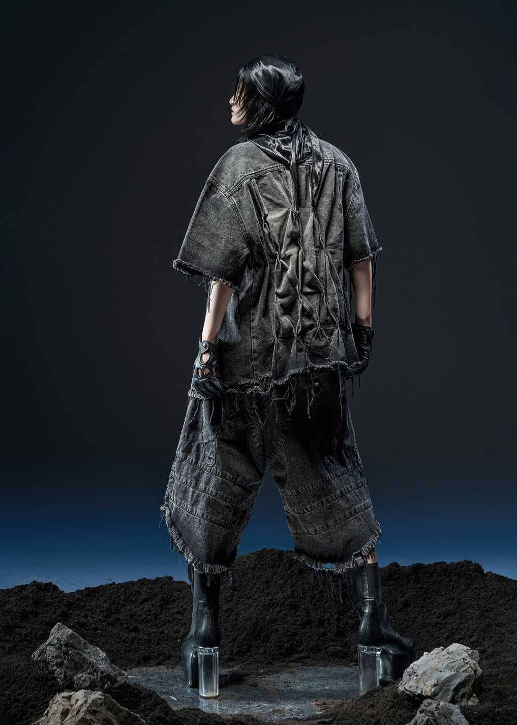 RICH AS.070B PEPPER WASHED OVER SHIRT