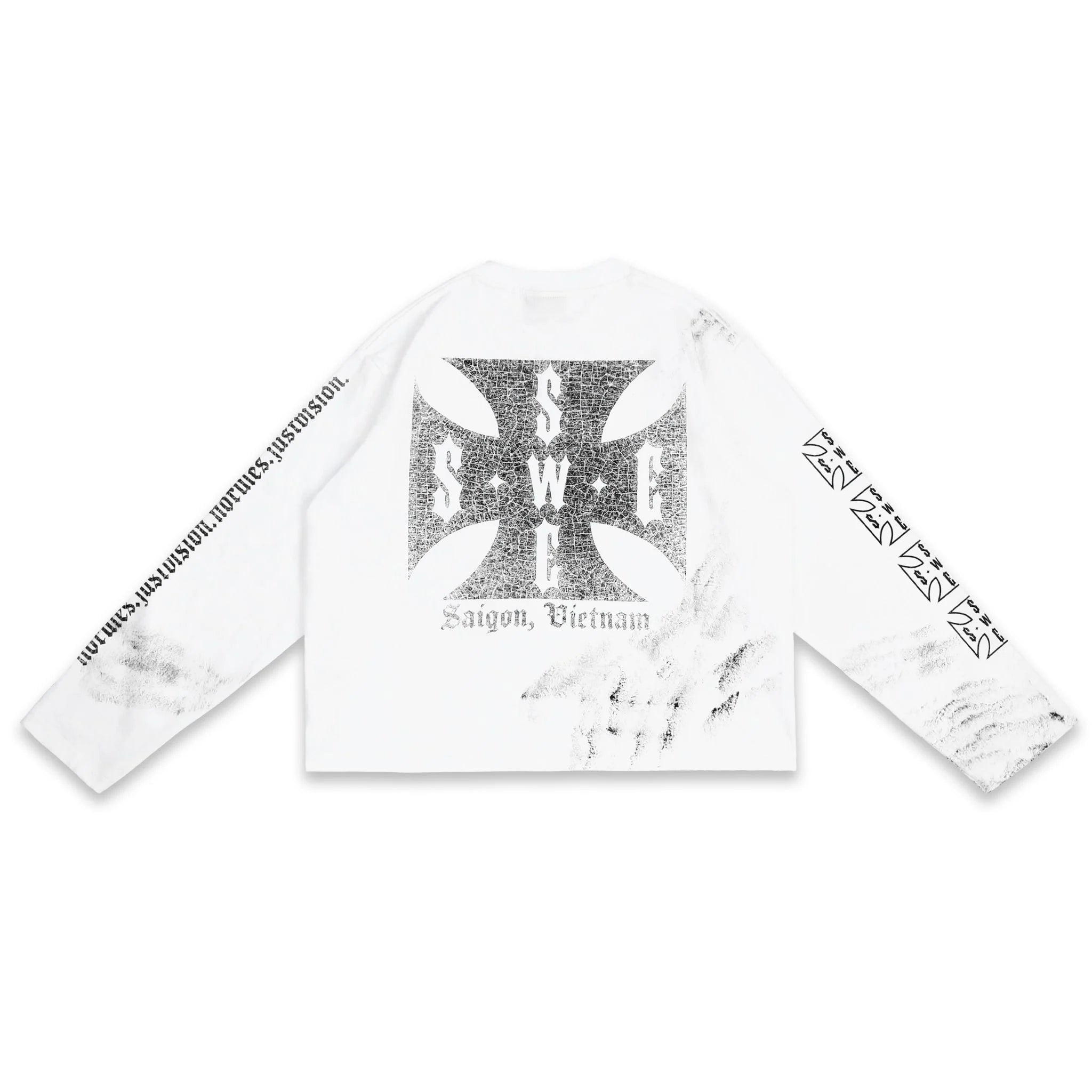 SWE CROSS L/S BOXY TEE - WHITE