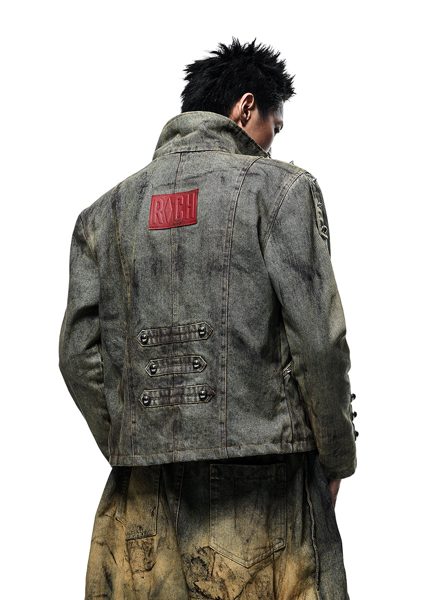 RICH AK.098B NAPOLEON DIRT WASHED DENIM JACKET