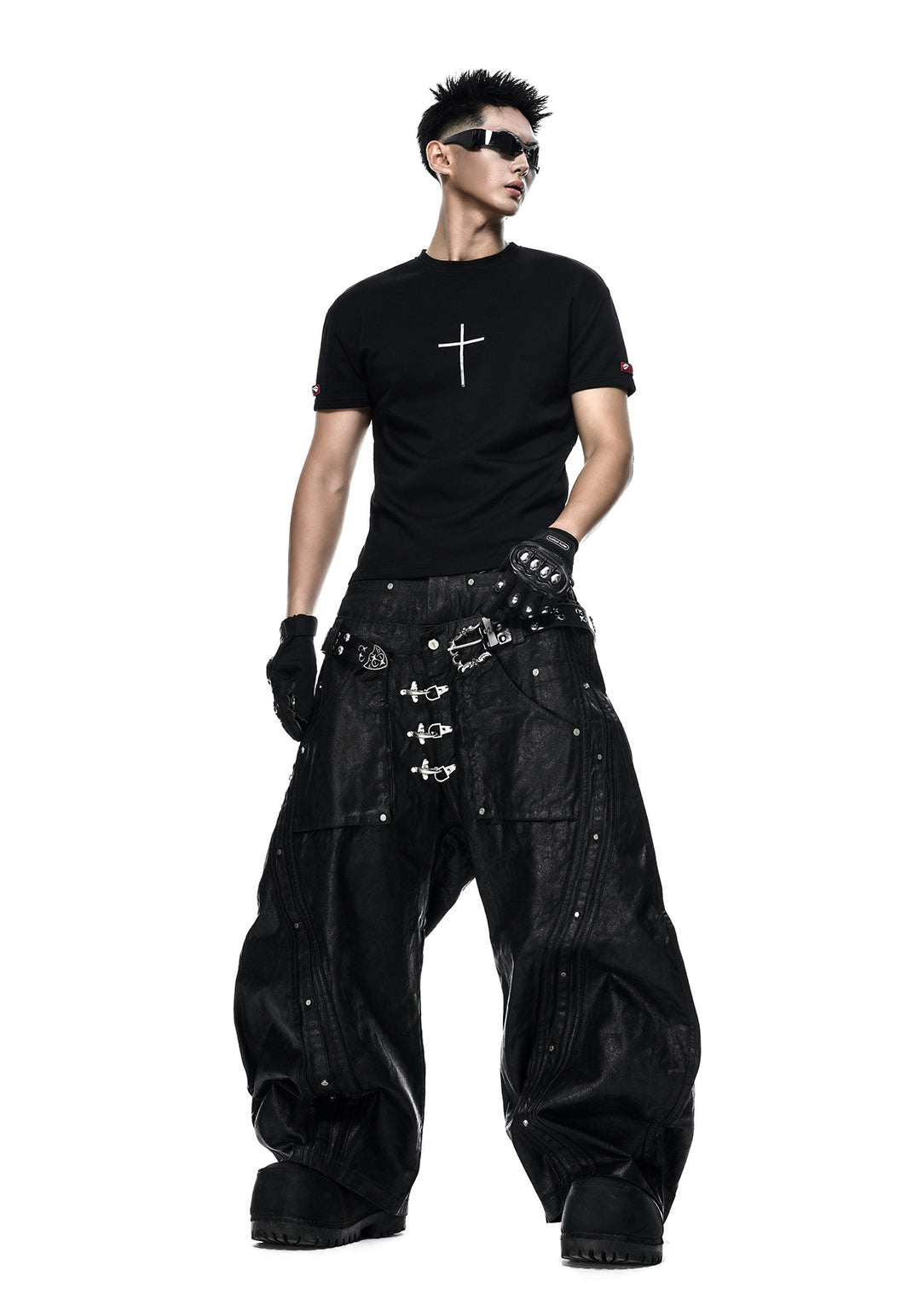 RICH AN.127A DRKNSS CLUB CROSS T-SHIRT (BL)