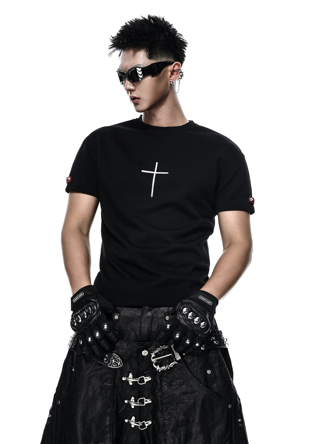 RICH AN.127A DRKNSS CLUB CROSS T-SHIRT (BL)