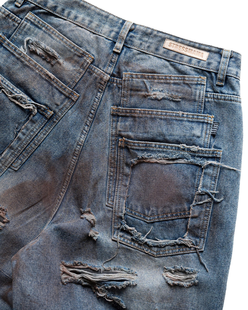 SSMA HOLIDAY24 DESTROYED JEANS - BLUE