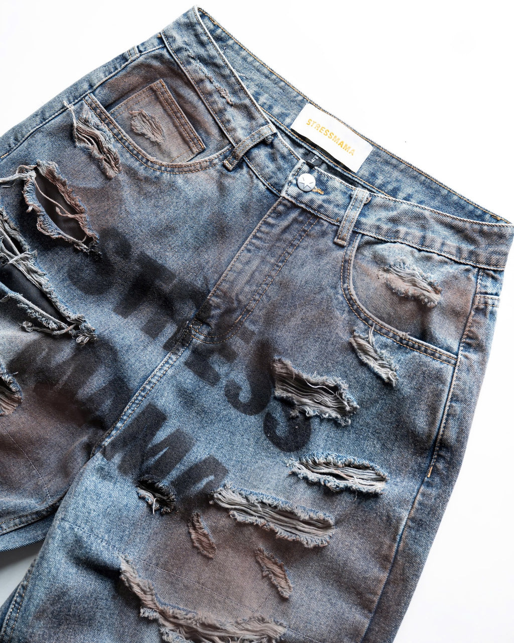 SSMA HOLIDAY24 DESTROYED JEANS - BLUE