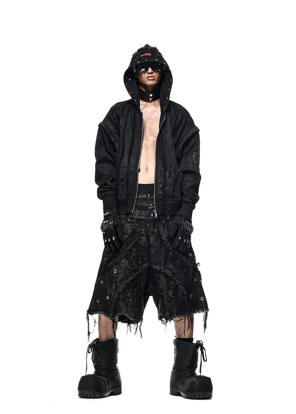 RICH QN.064A VAMP BLACK WAXED SHORT