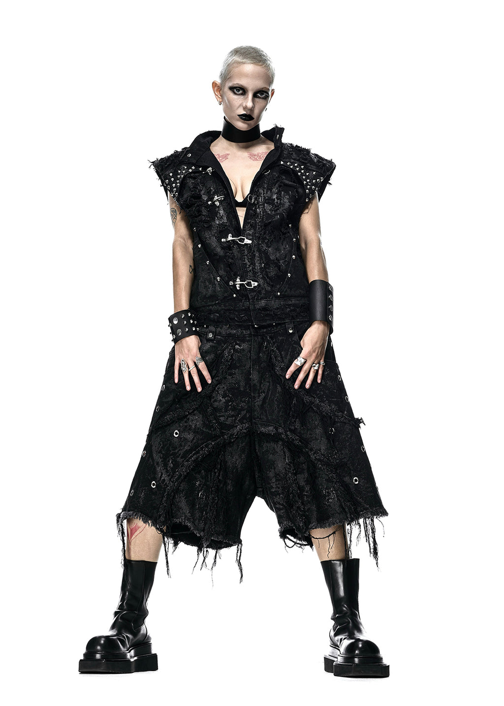 RICH QN.064A VAMP BLACK WAXED SHORT