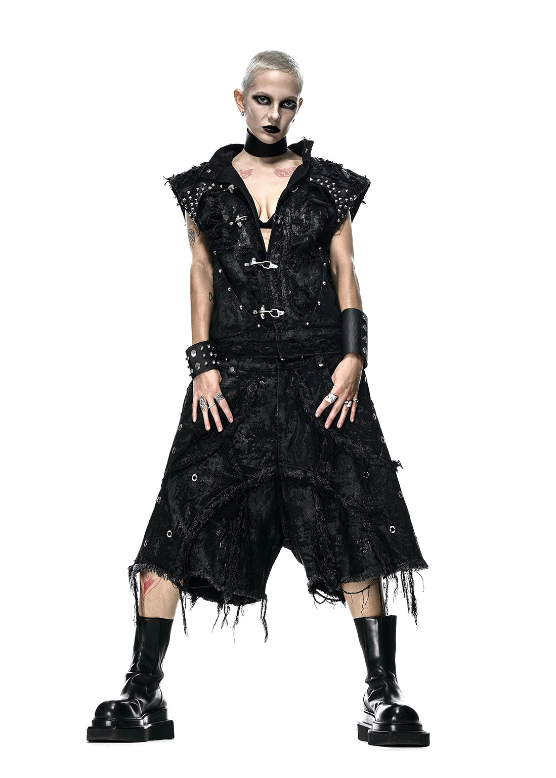 RICH QN.064A VAMP BLACK WAXED SHORT