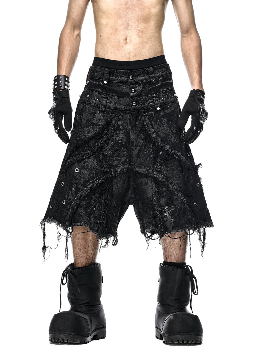 RICH QN.064A VAMP BLACK WAXED SHORT