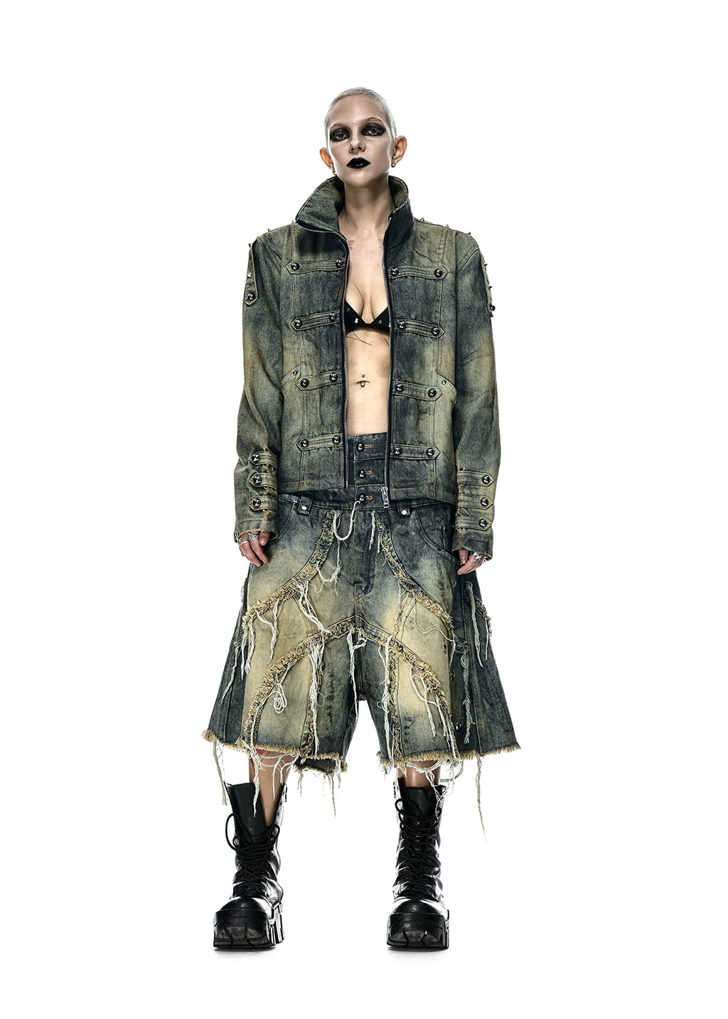RICH QN.064B VAMP DIRT WASHED SHORT