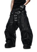 RICH QD.123 MOCK DOUBLE WAIST WIDE LEG PANTS