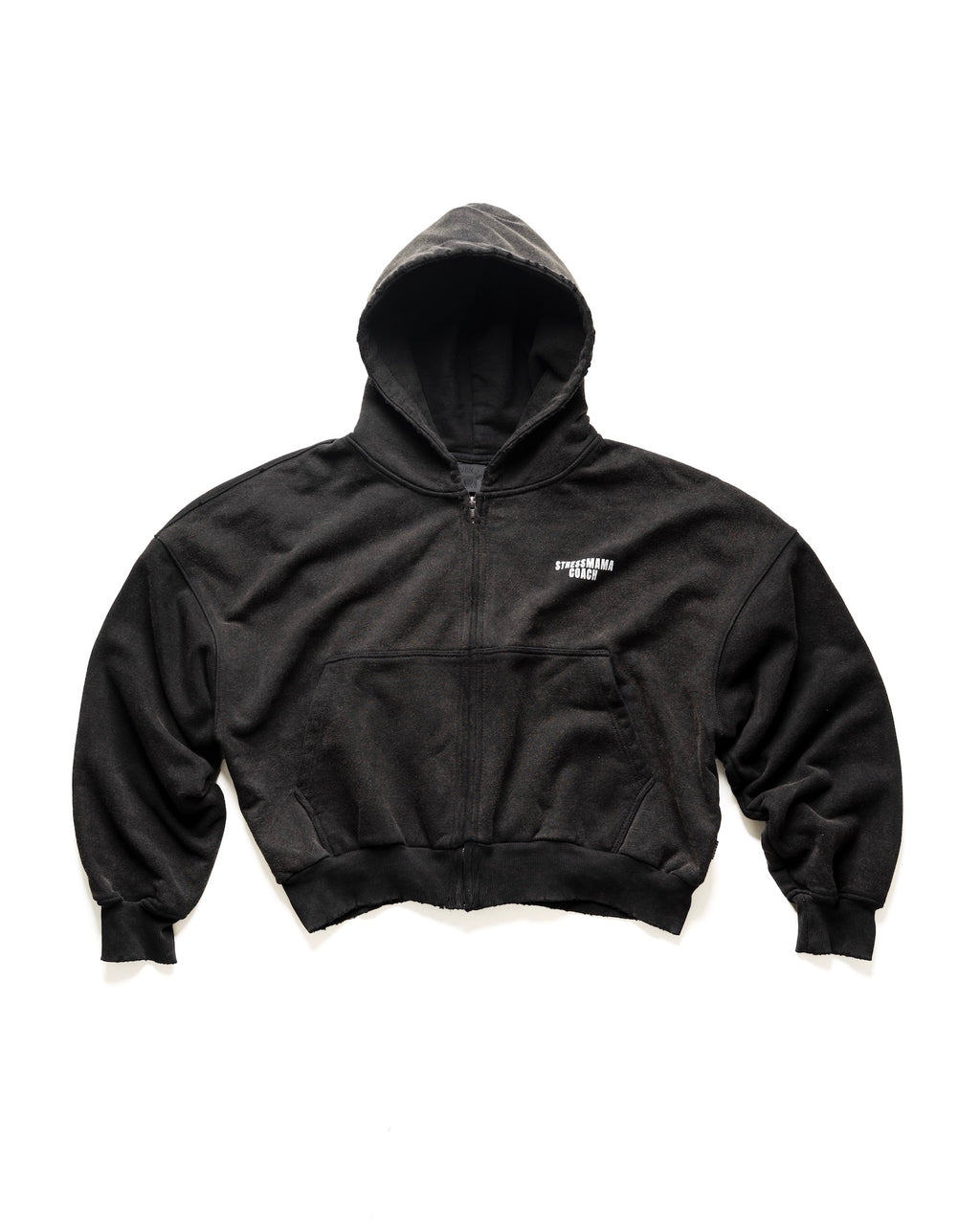 STRESSMAMA SSMA COACH V2 ZIP HOODIE - BLACK