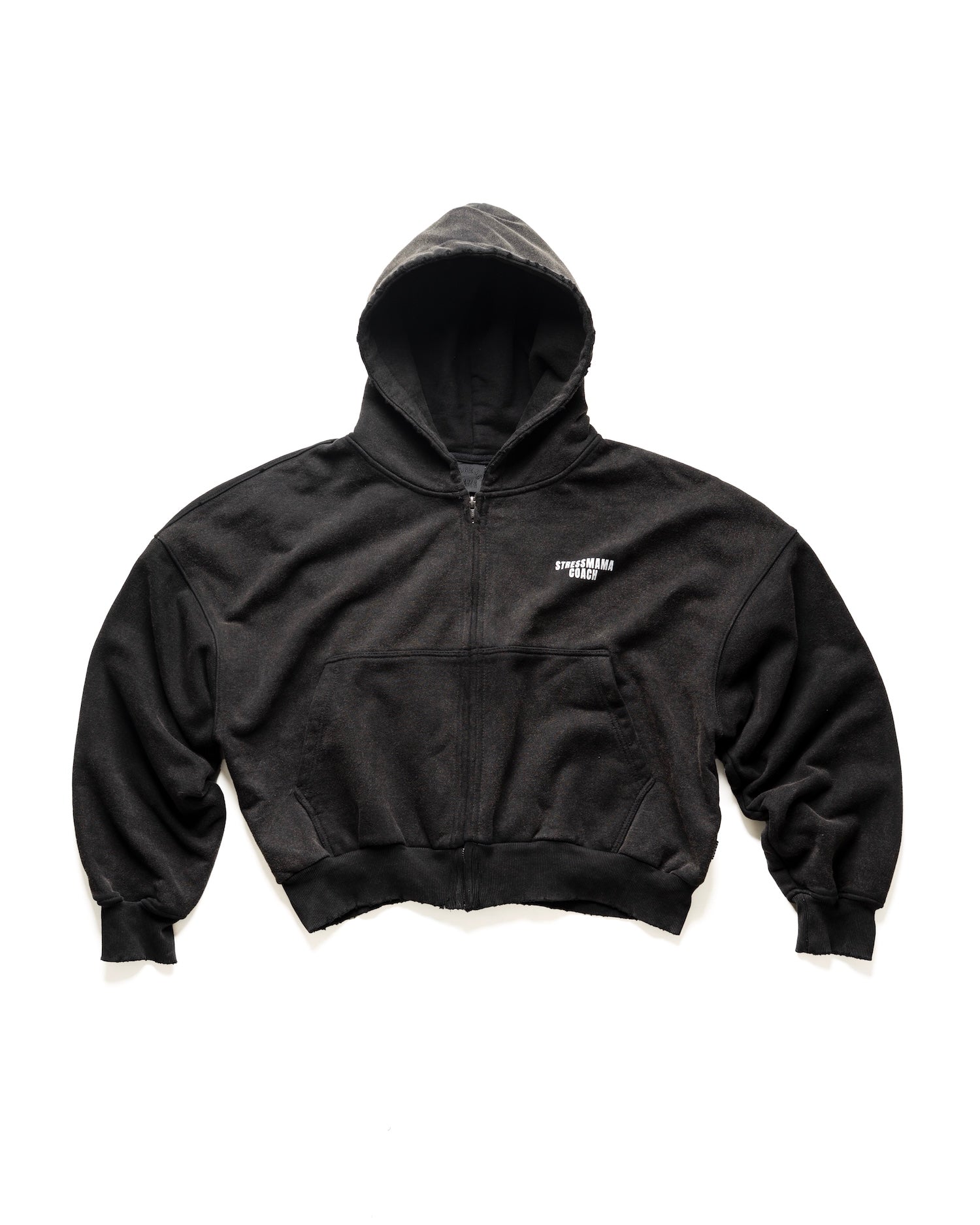 STRESSMAMA SSMA COACH V2 ZIP HOODIE - BLACK