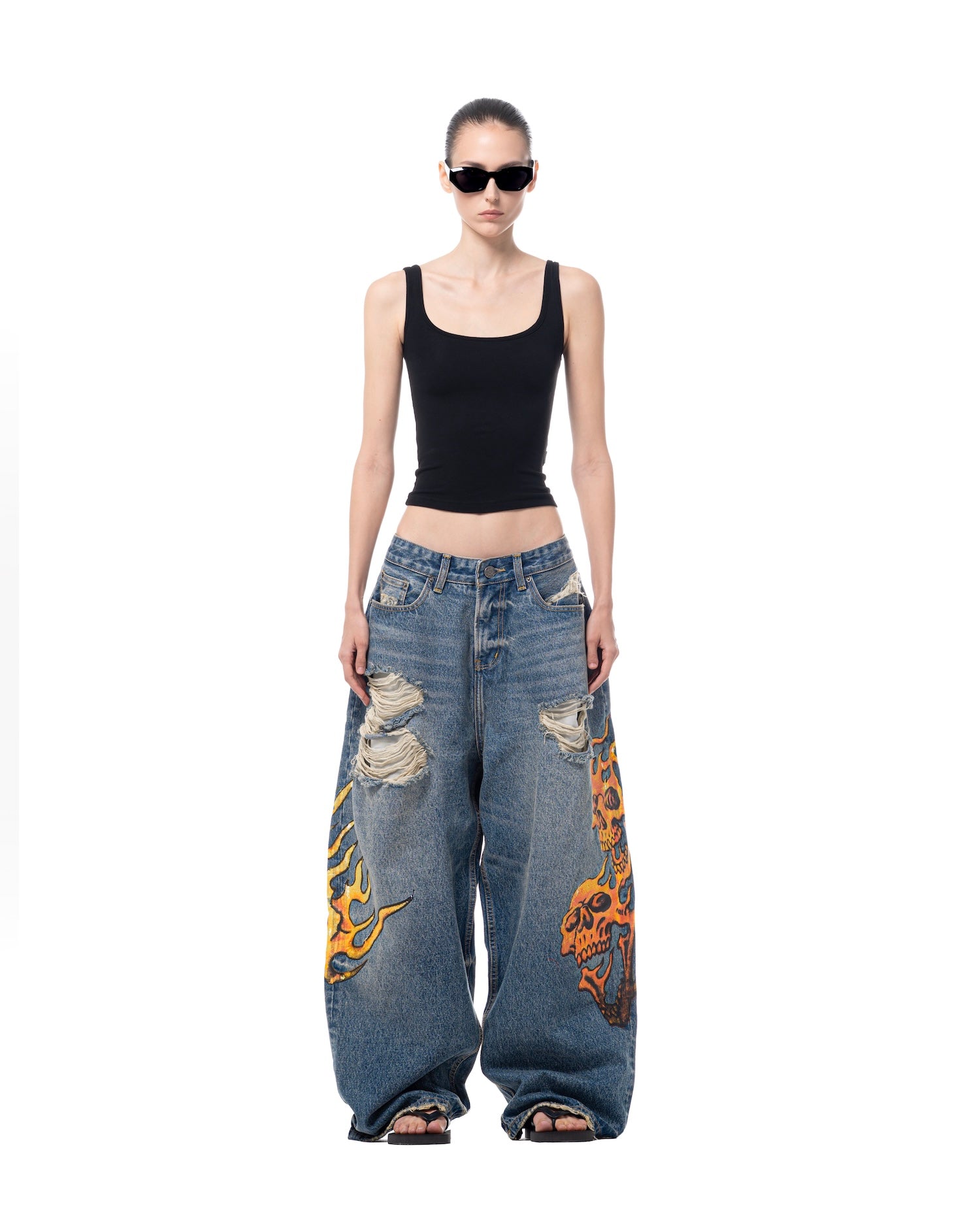 SSMA SKULL JEANS - BLUE