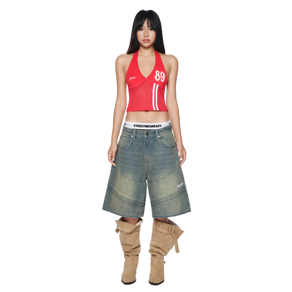 SWE HALTER MESH TOP - RED