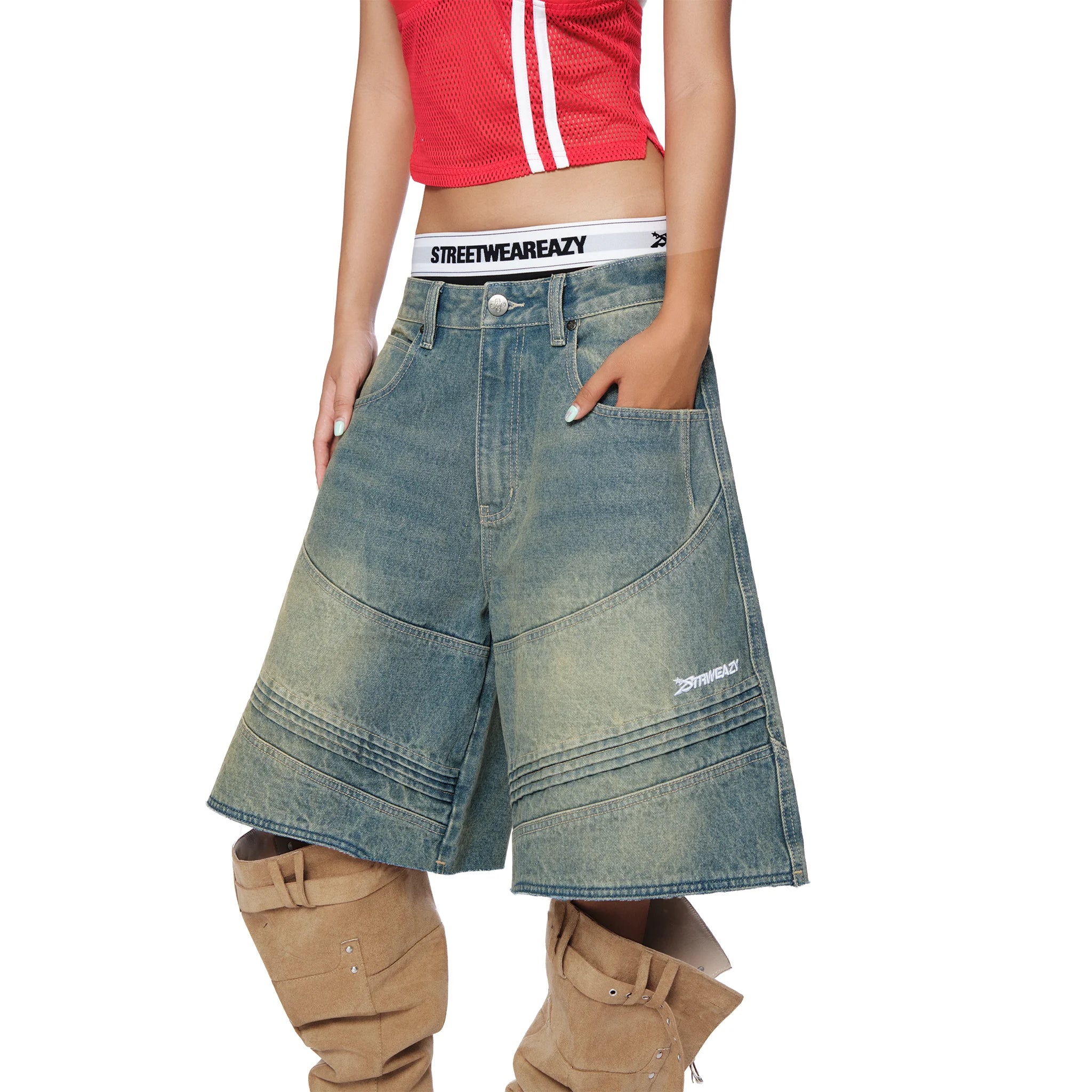 SWE MOTO DENIM SHORTS