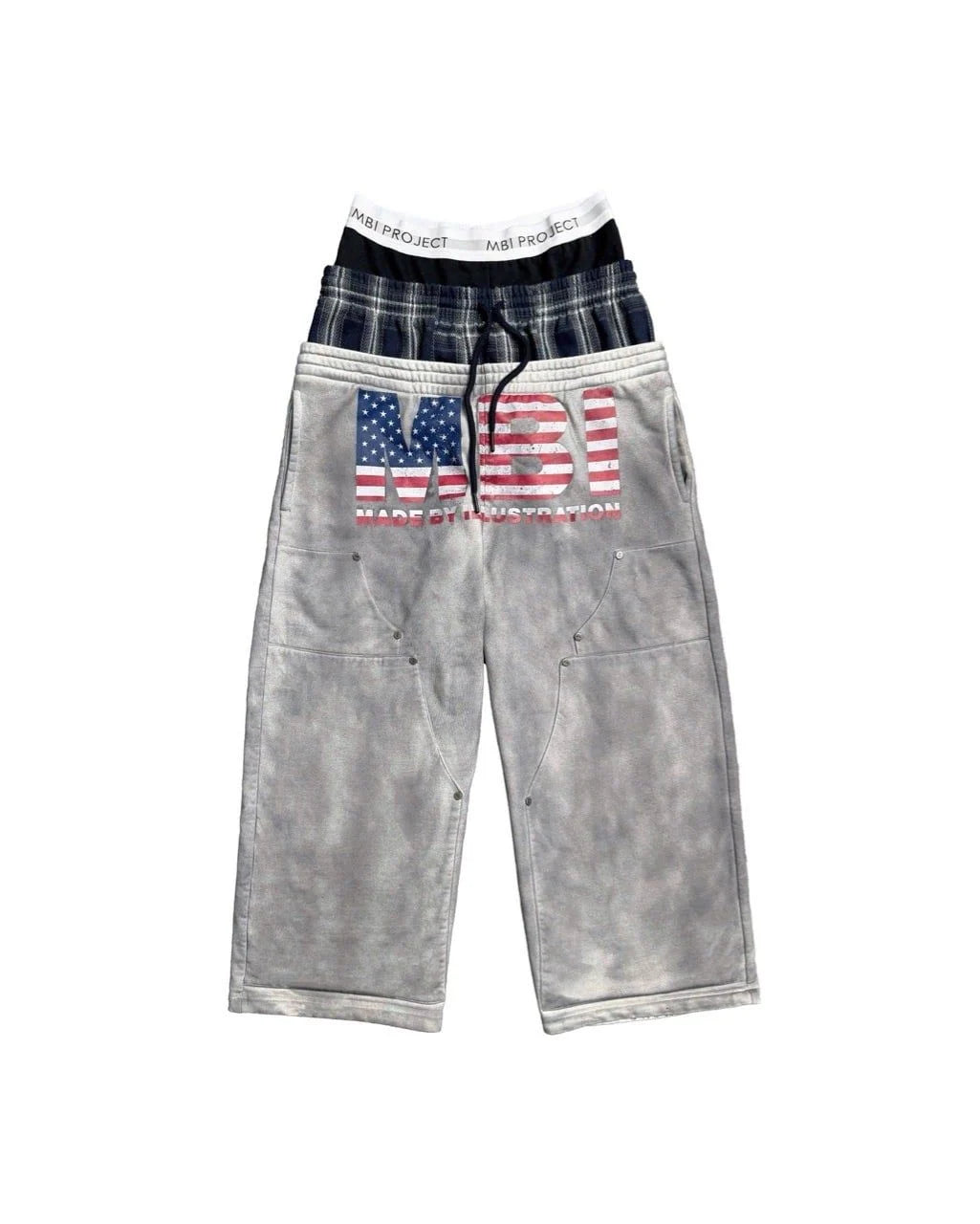 MBI TRIPLE WAISTED SWEATPANTS - DIRTY GRAY