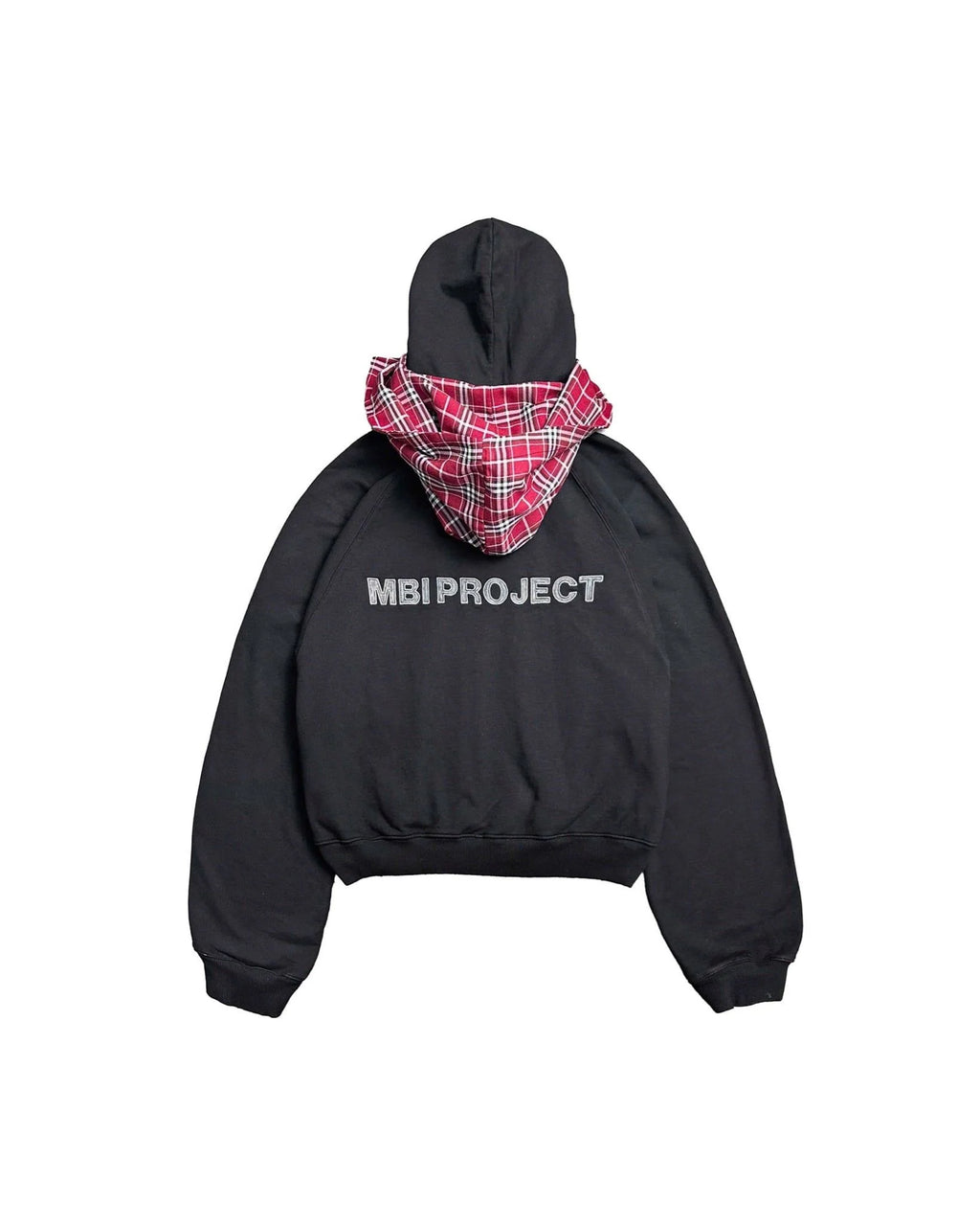 MBI CHECKERED SCARF ZIP HOODIE - FADED BLACK