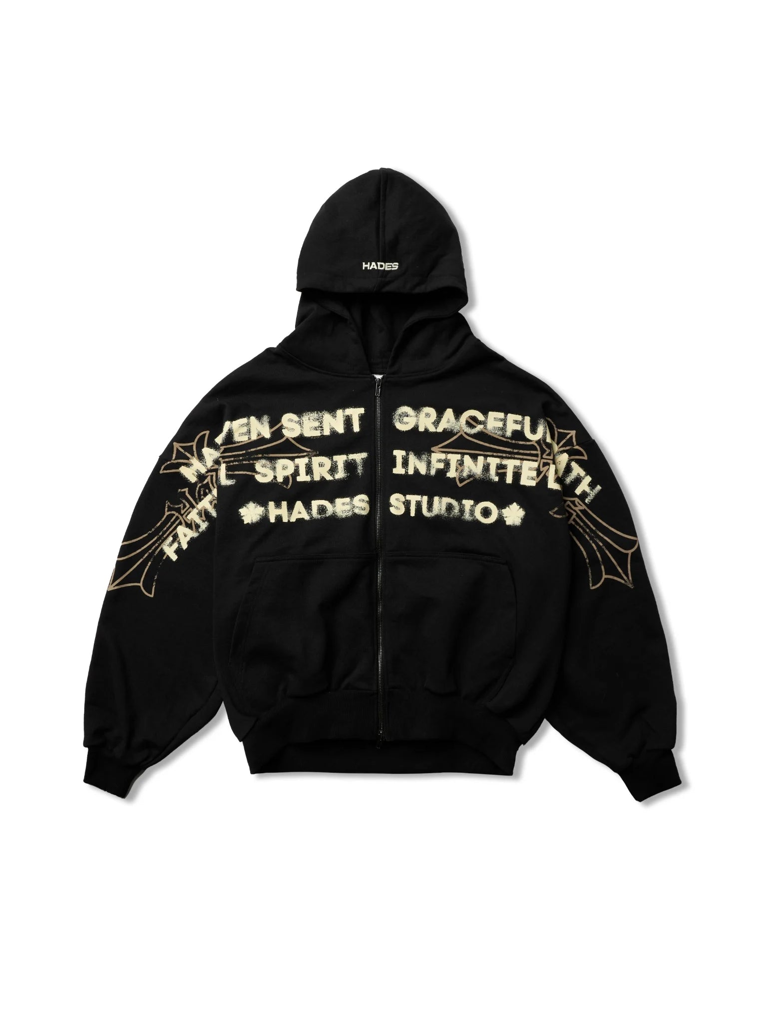 HADES HEAVENS CALL HOODIE ZIP - BLACK