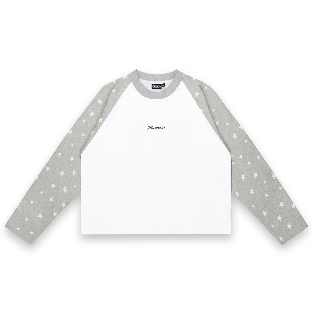 SWE STARFALL BOXY L/S TEE - GRAY/WHITE