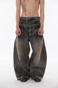 ROI WORKSHOP DOUBLE WAIST WASHED JEANS