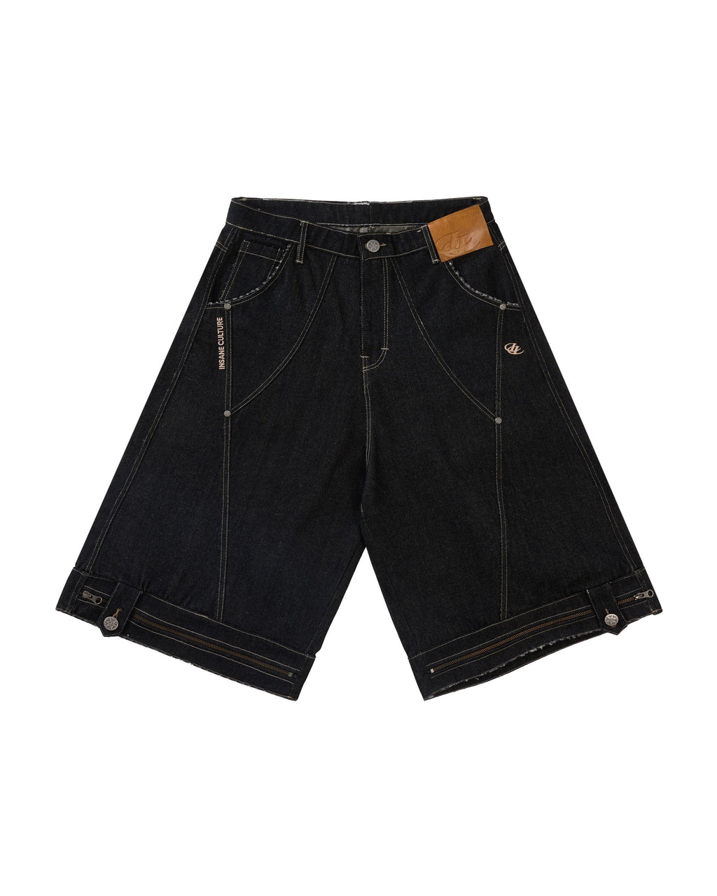 INSANE SMOKE RAW DENIM JORTS