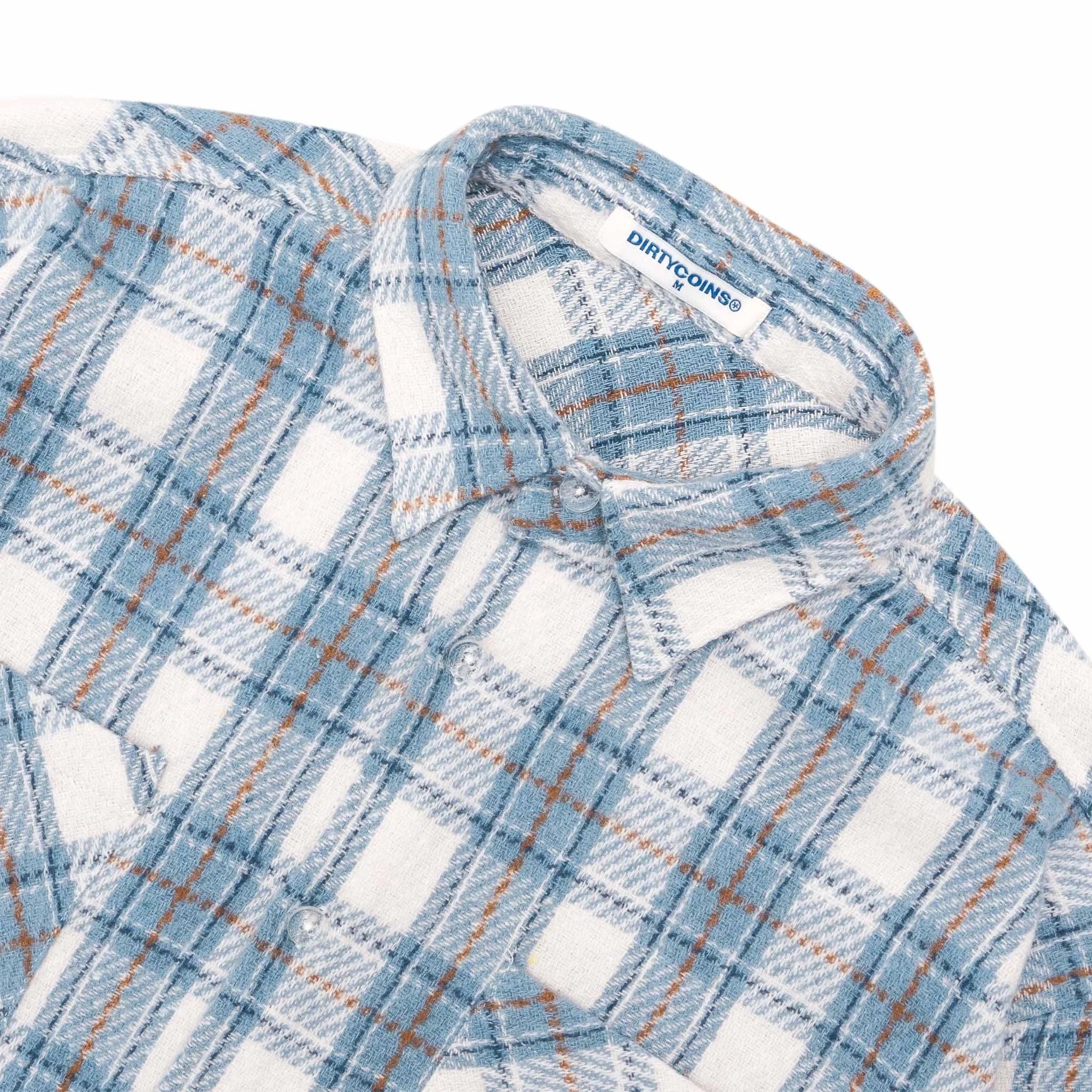 DIRTYCOINS ÁO KHOÁC FLANNEL RAW HEM EMBROIDERY