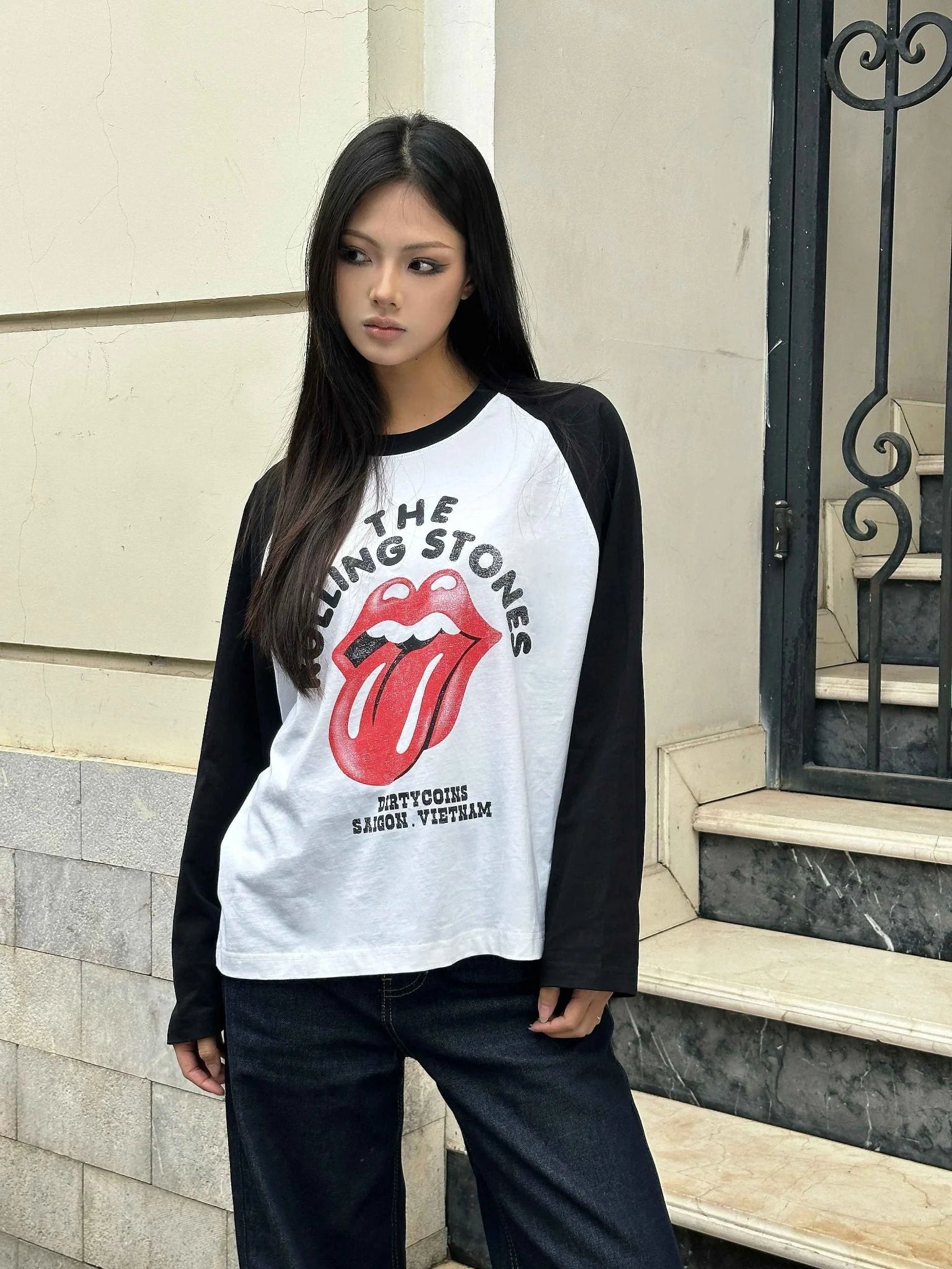 DIRTYCOINS ÁO THUN TAY DÀI RAGLAN DCXRS FADED PRINT
