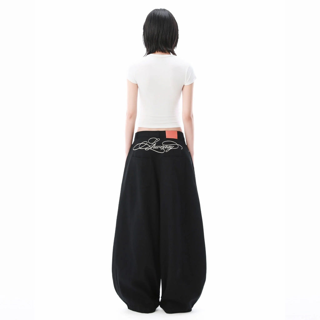 SWE BARREL KHAKI PANTS - BLACK