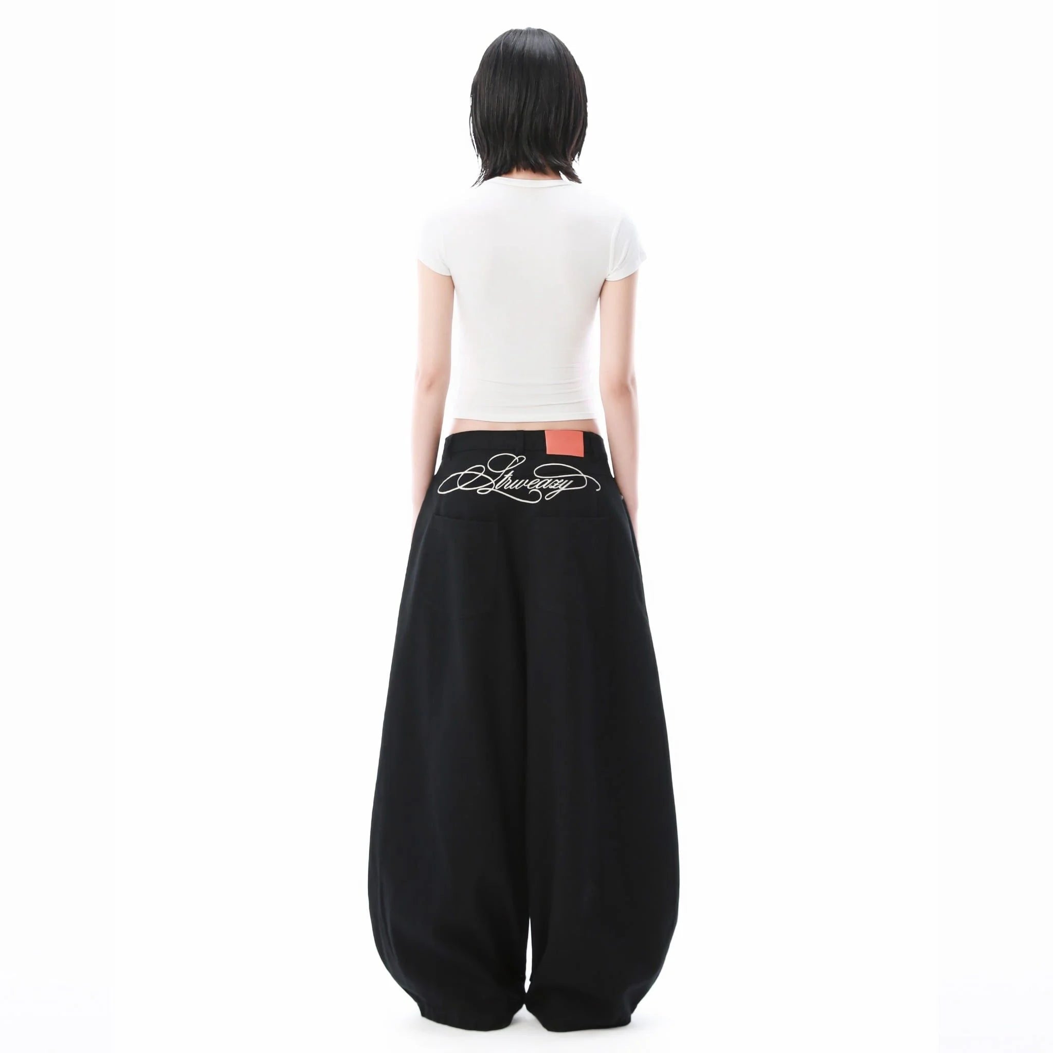 SWE BARREL KHAKI PANTS - BLACK