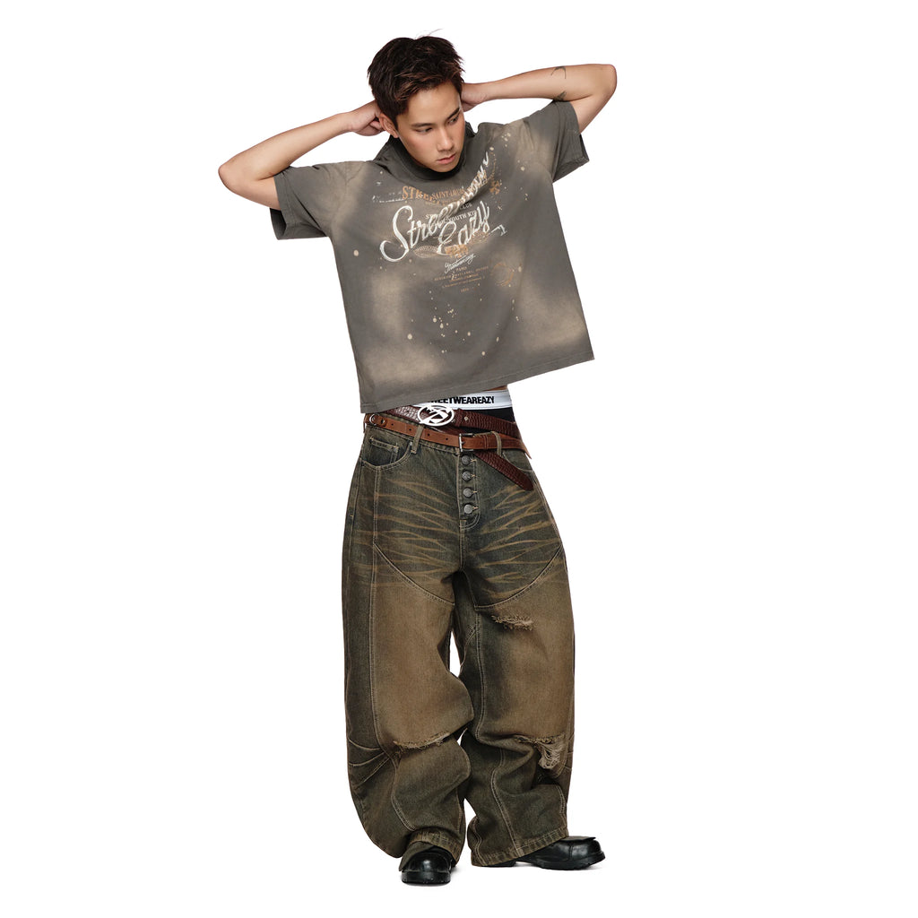 SWE SCARRED JEANS - RUSTED BROWN