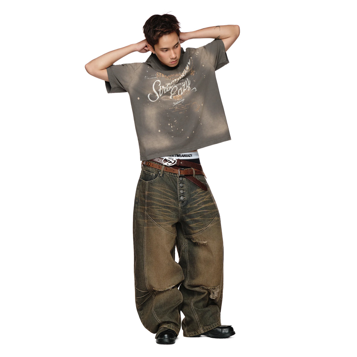 SWE SCARRED JEANS - RUSTED BROWN