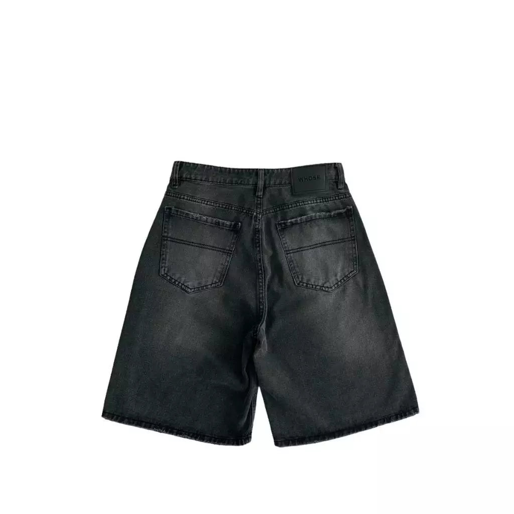 SMOKE V2 OVER-THE-KNEE BLACK BAGGY SHORTS