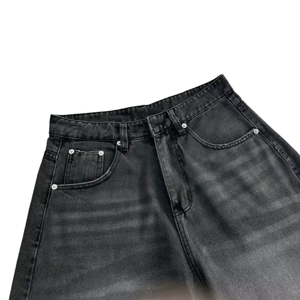 SMOKE V2 OVER-THE-KNEE BLACK BAGGY SHORTS