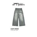 WHOSE STUDIO LIGHT SMOKE LOOSE PLEAT ROPE DETAIL DENIM JEANS