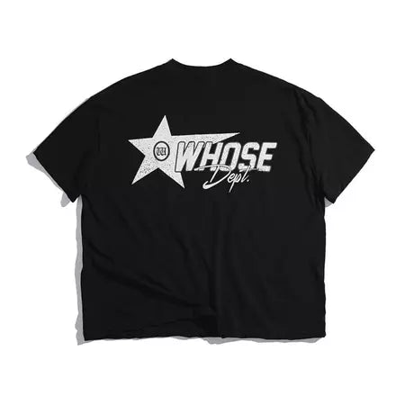 WHOSE STUDIO STARLIGHT SILK SCREEN PRINT AND EMBROIDERY T-SHIRT