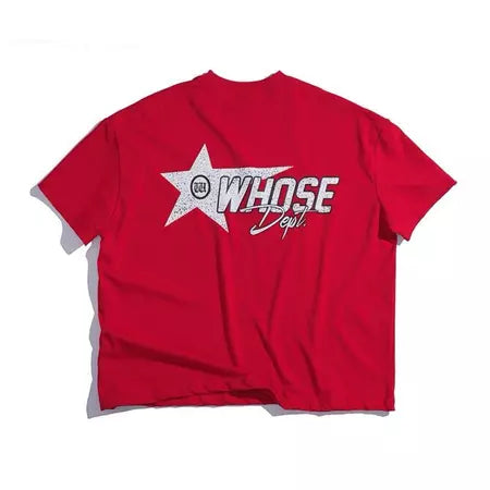 WHOSE STUDIO STARLIGHT SILK SCREEN PRINT AND EMBROIDERY T-SHIRT