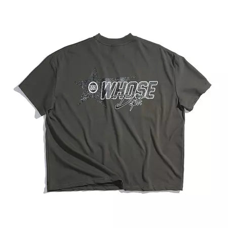 WHOSE STUDIO STARLIGHT SILK SCREEN PRINT AND EMBROIDERY T-SHIRT